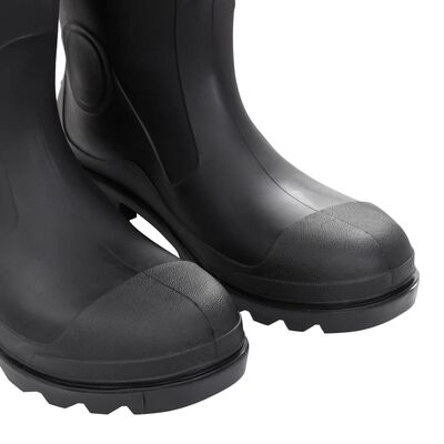 vidaXL Ботуши за дъжд с подвижни чорапи, черни, размер 44, PVC