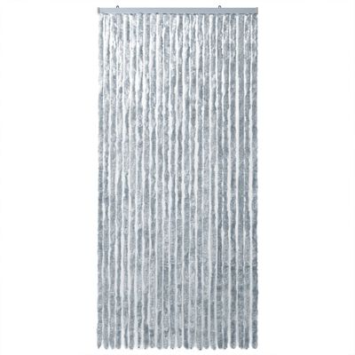 vidaXL Ресни за врата против мухи, бяло и сиво, 100x230 см, шенил