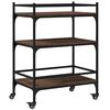 vidaXL Кухненска количка, кафяв дъб, 65x40x86,5 см, инженерно дърво