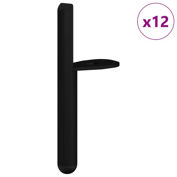 vidaXL Крака за мебели 12 pcs Черно 66 x 36 x 160 мм Желязо