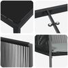vidaXL Комплект за хранене в градината 9 pcs Черно ПЕ ратан