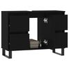 vidaXL Шкаф за баня, черен, 80x33x60 см, инженерно дърво