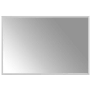 vidaXL LED огледало за баня Прозрачен 90 x 60 cm закалено стъкло