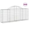 vidaXL Габионни кошници арка 50 бр 200x30x80/100 см поцинковано желязо