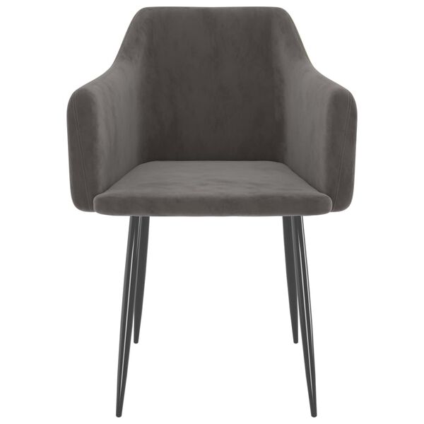 vidaXL Трапезни столове, 2 бр, тъмносиви, кадифе