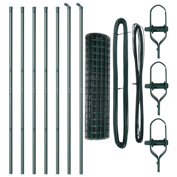 vidaXL Ограда с пост Зелен 1,2 x 10 m Стомана и PVC