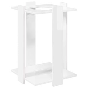 vidaXL Стойка за въдици Инженерна дървесина 42 x 43 x 60 см Бял гланц