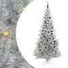 vidaXL Коледно дърво с 300 LED светодиода Сребрист 240 cm PET