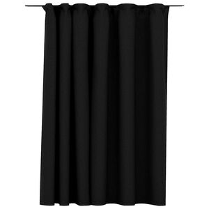 vidaXL Затъмняваща завеса с куки, имитираща лен, антрацит, 290x245 см