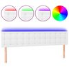 vidaXL LED Горна табла за легло, бяла, 180x5x78/88 см, изкуствена кожа