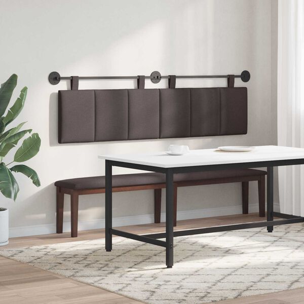 vidaXL Висяща табла На райета Тъмен кафяв 170 x 55 x 5 см текстил