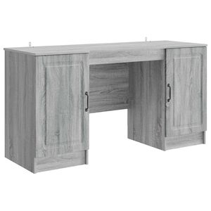 vidaXL Бюро Сива сонома 142,5 x 50 x 75 см Инженерна дървесина