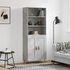 vidaXL Висок шкаф, бетонно сив, 69,5x34x180 см, инженерно дърво