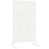 vidaXL Екран за уединение Бяло Стомана