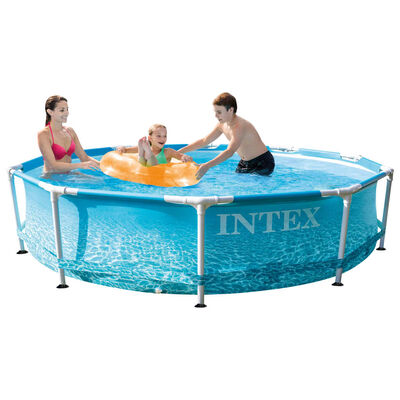 Intex Плажен басейн с метална рамка, 305x76 см