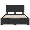 vidaXL Рамка за легло с таблото Черно 140 x 190 cm Инженерно дърво