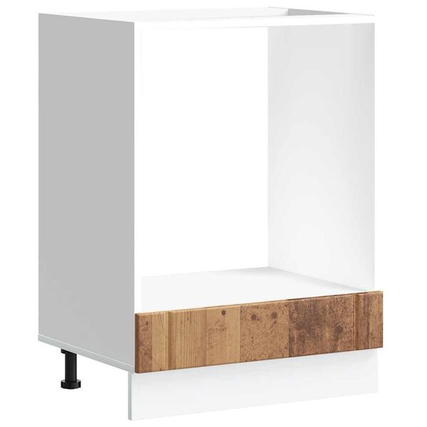 vidaXL Шкаф за фурна, Lucca, старо дърво, инженерно дърво