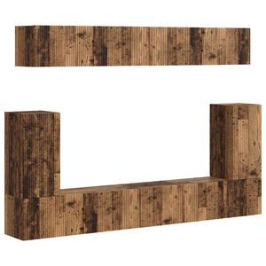 vidaXL Комплект ТВ шкаф 5 pcs Старо дърво Инженерно дърво