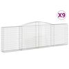 vidaXL Габионни кошници арка 9 бр 400x30x120/140 см поцинковано желязо