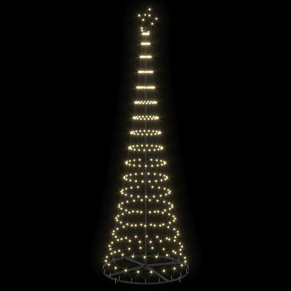 vidaXL LED Коледна Елха Топло бяло 100.5 х 100.5 х 302.5 см Метал