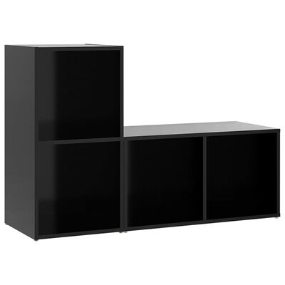 vidaXL ТВ шкафове, 2 бр, черни, 72x35x36,5 см, ПДЧ