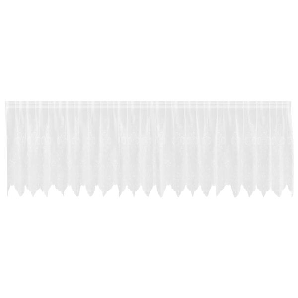 vidaXL Перде от дантела С завеси Флорален Бяло 120 x 500 cm Полиестер