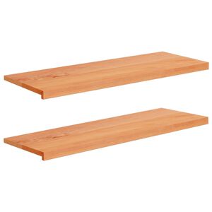 vidaXL Парапети за прозорци 2 бр. Лакиран 110 x 40 x 2 cm Солидно бук