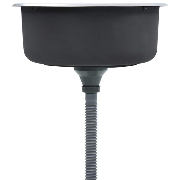 vidaXL Кухненска мивка с цедка и сифон, неръждаема стомана