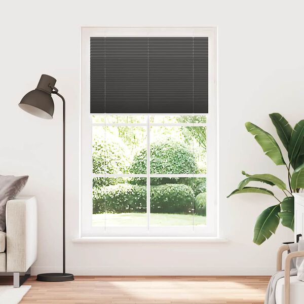 vidaXL Плисирана щора черна 115x200 cm Ширина на плата 114,4 cm