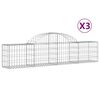 vidaXL Габионни кошници арка 3 бр 200x30x40/60 см поцинковано желязо