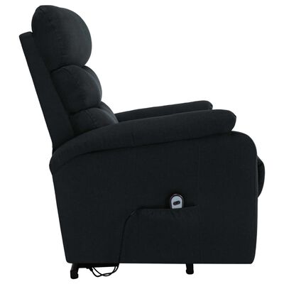 vidaXL Изправящ масажен стол, черен, текстил