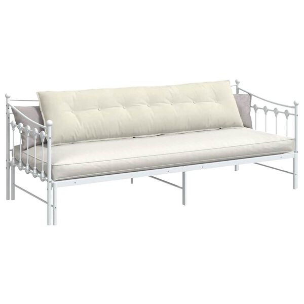 vidaXL Възглавница за гръб Крем 200 x 50 см Кордюрова тъкан