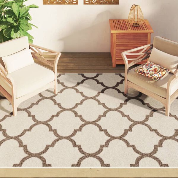 vidaXL Килим за открито и закрито къс косъм шарен 160x230 см