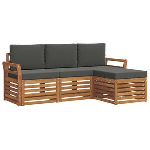 vidaXL Комплекти дивани с възглавница 4 pcs Натурален и Антрацит