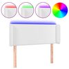 vidaXL LED горна табла за легло, бяла, 93x16x78/88 см, изкуствена кожа