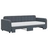 vidaXL Канапе с изтеглящо легло и матраци тъмносиво 80x200 см кадифе