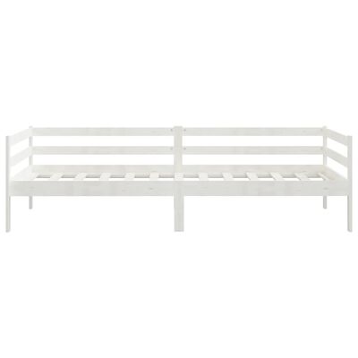 vidaXL Дневно легло, бяло, бор масив, 90х200 см