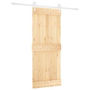 vidaXL Преплъзваща се врата Естествено и бяло 85 x 210 cm