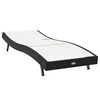 vidaXL Шезлонг 1-човек Черен и бял 70 x 197 x 82 см Полиратан и метал