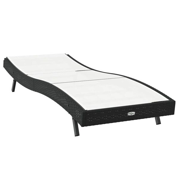 vidaXL Шезлонг 1-човек Черен и бял 70 x 197 x 82 см Полиратан и метал