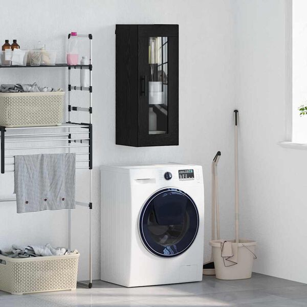 vidaXL Стенен шкаф Черния дъб 34,5 x 34 x 90 см