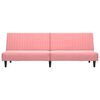 vidaXL 2-местно разтегателно канапе, розово, кадифе