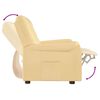 vidaXL 2-местен масажен реклайнер, кремав, микрофибърна тъкан