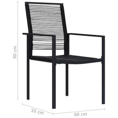 vidaXL Градински столове, 2 бр, PVC ратан, черни