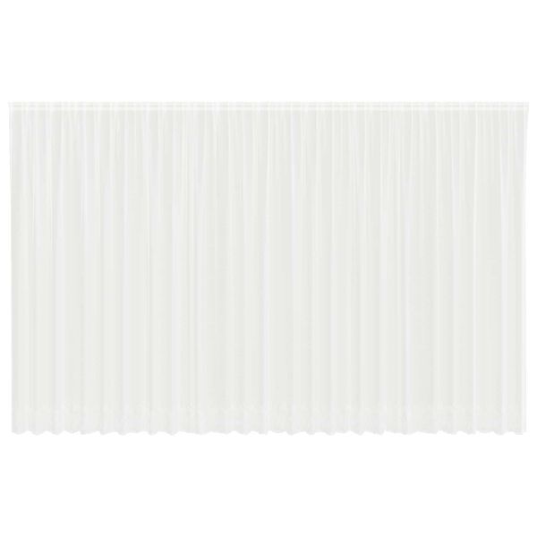 vidaXL Перде от дантела С завеси Флорален Бяло 300 x 750 cm Полиестер