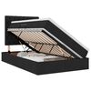 vidaXL Легло с място за съхранение и LED Черно 120 x 190 cm Полиестер