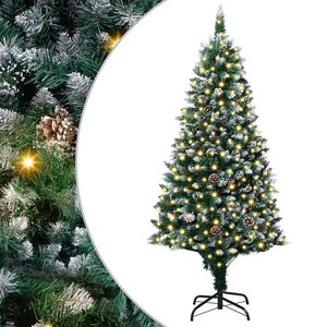 vidaXL С изкуствено коледно дърво с 300 LED светодиода Зелен 180 cm