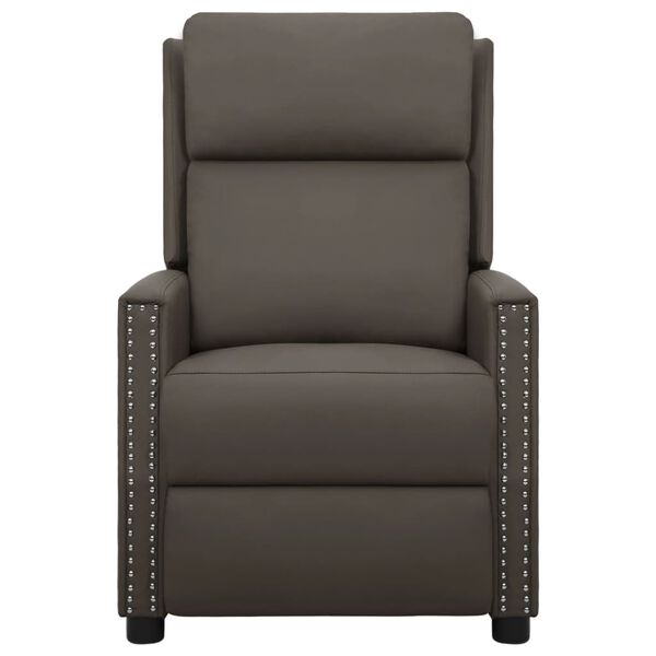 vidaXL Изправящ масажен стол, сив, изкуствена кожа