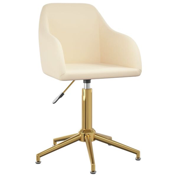 vidaXL Въртящи се трапезни столове, 6 бр, кремави, кадифе