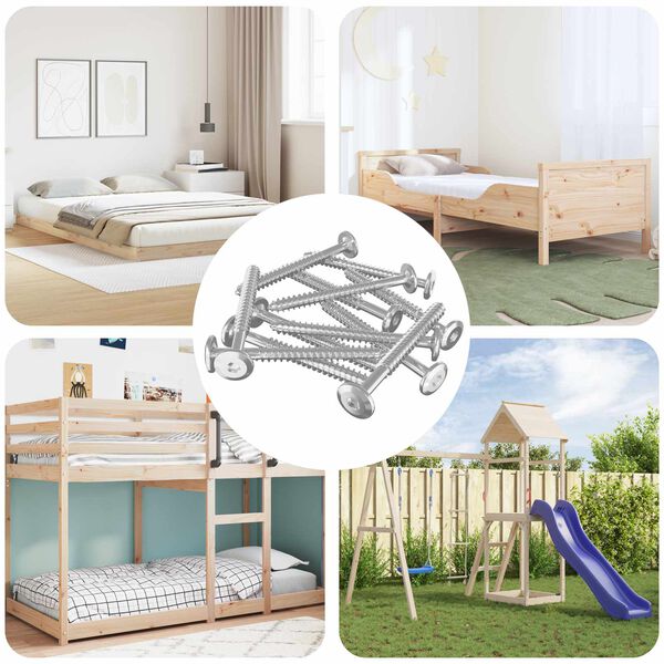 vidaXL Дървени винтове 1350 pcs Сребрист Стомана